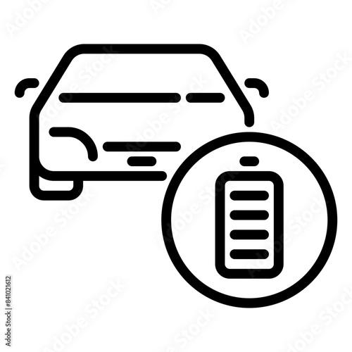 Car battery icon, line icon style