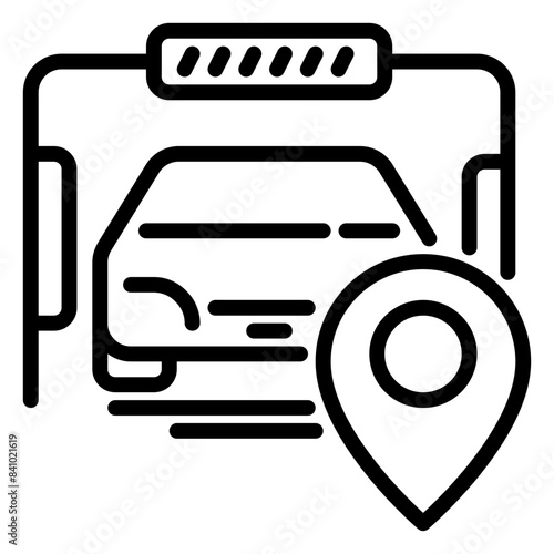 Car wash location icon, line icon style