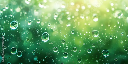 Wallpaper Mural water drops on green background  very clear high,  rain, macro, nature, wet, leaf, liquid, texture, bubble, fresh, light, drops, pattern Torontodigital.ca
