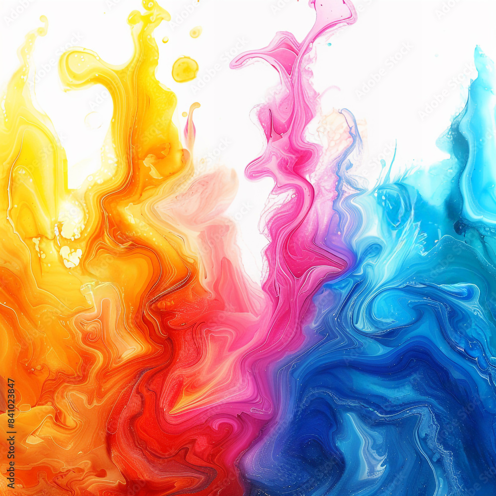 Obraz premium Abstract Watercolor Background. Abstract wall art. Vivid Colored Rainbow Art Graphic. Vivid Colored Rainbow Art Graphic