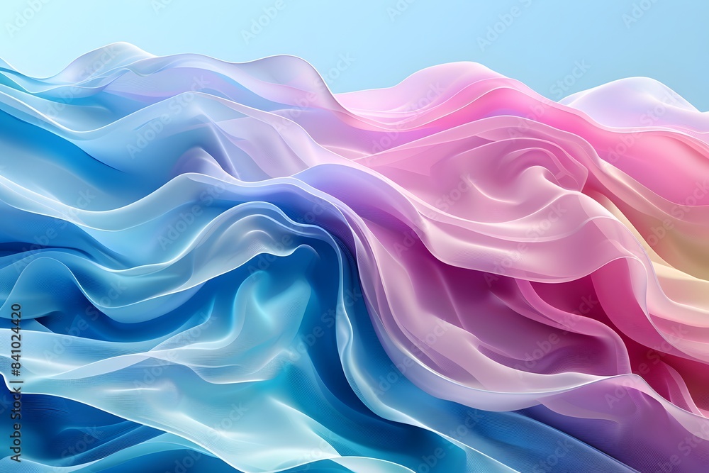 Obraz premium Colorful Abstract Waves, Digital Silk Texture 3d Background