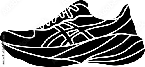 marathon running shoes vector illustration