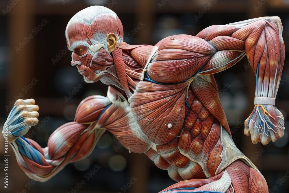 Anatomy of human muscles: comprehensive visual representation revealing 