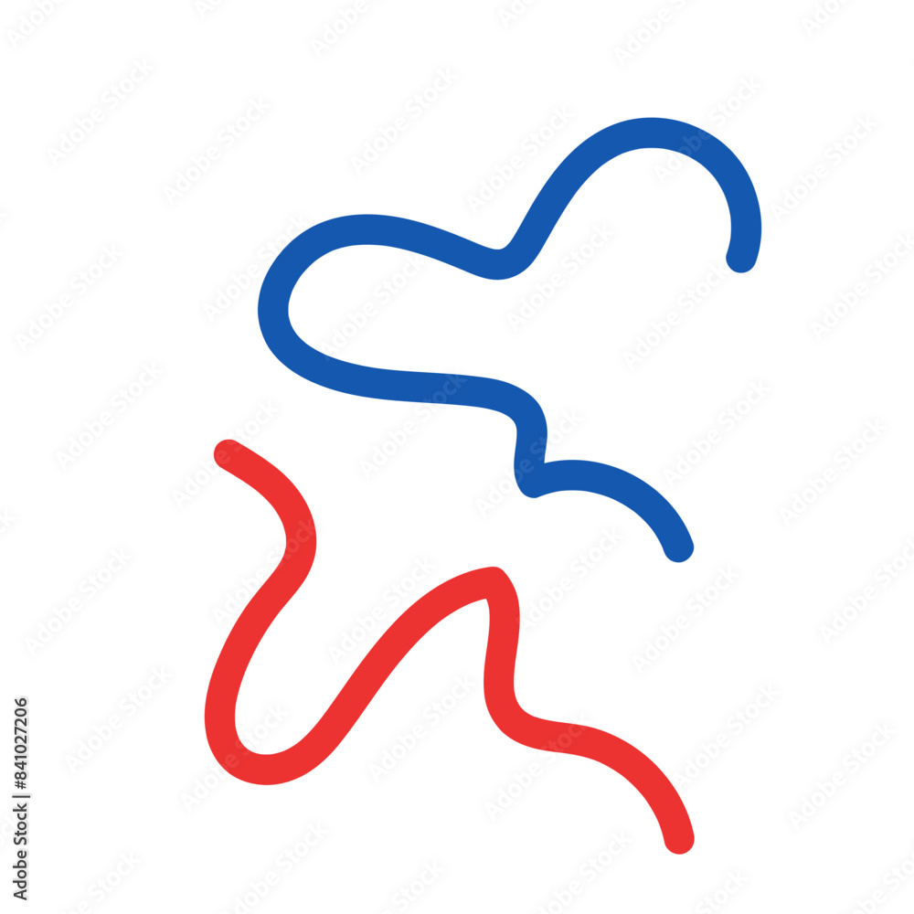 Blue red decorative lines graphic vector 