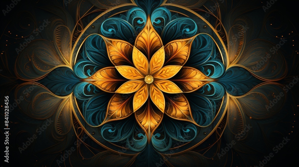 Abstract Kaleidoscope Symmetry Intricate Pattern Background Abstract Kaleidoscope Symmetry Intricate Pattern Background