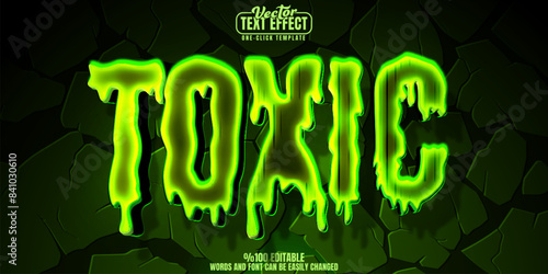 Toxic editable text effect, customizable acid and waste 3D font style