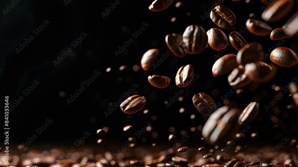 Coffee Beans Closeup On Dark Background Coffee Beans Closeup On Dark Background