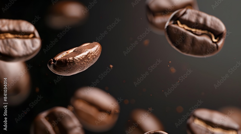 Coffee Beans Closeup On Dark Background Coffee Beans Closeup On Dark Background