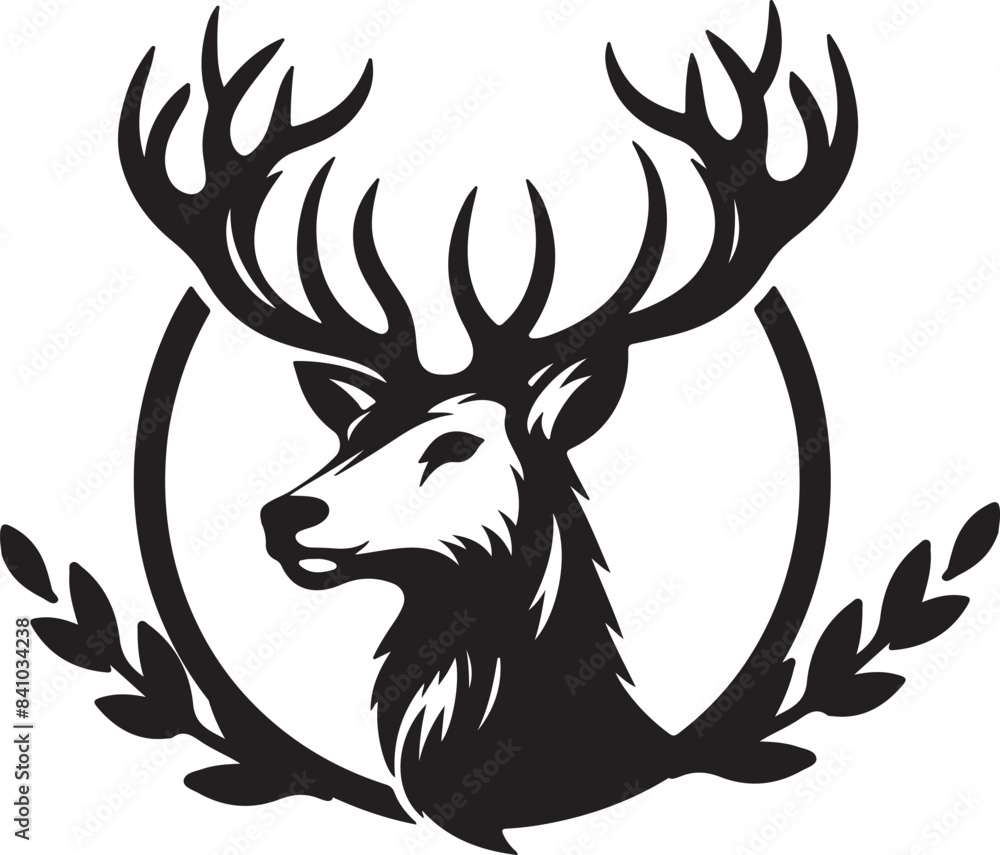 Ilustration Deer Logo Design Silhouette with simple color, suitable for t-shirt, icon or wallpaper Ilustration Deer Logo Design Silhouette with simple color, suitable for t-shirt, icon or wallpaper