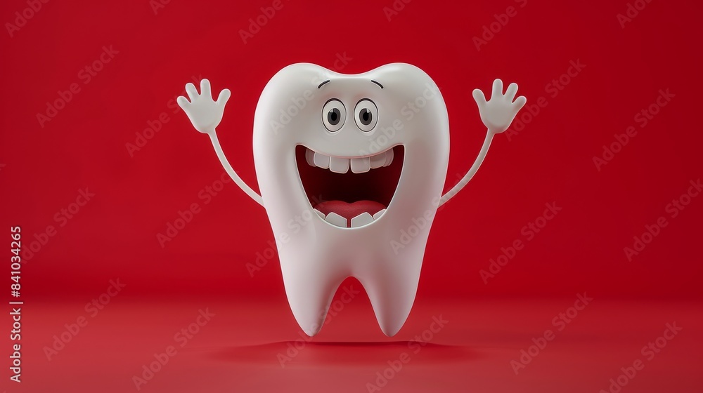 Cute smiling cartoon character tooth Cute smiling cartoon character tooth