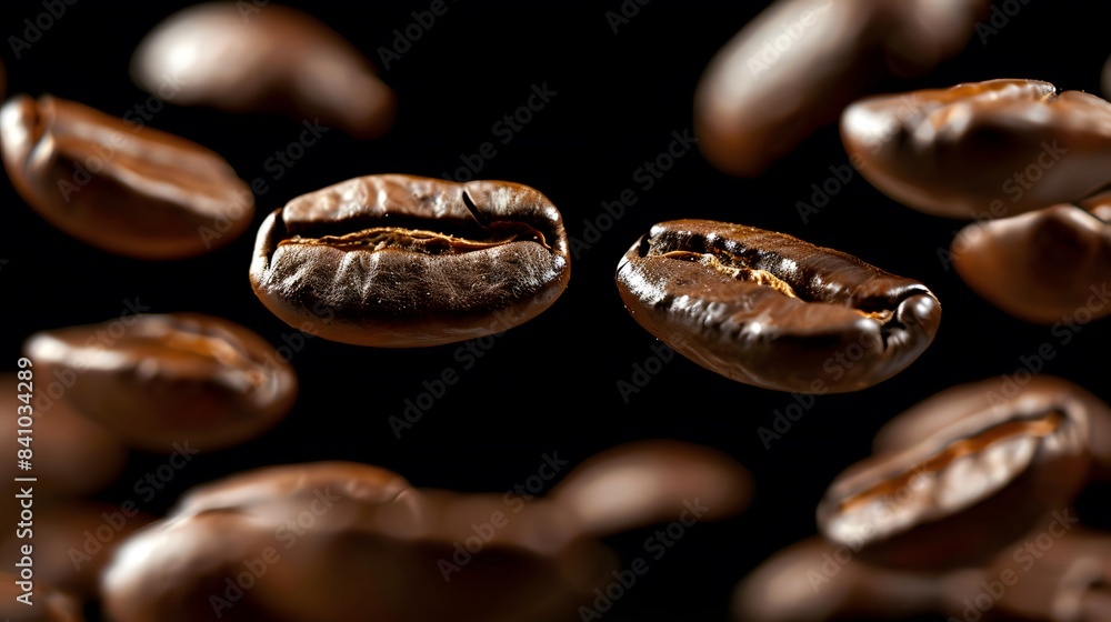 Coffee Beans Closeup On Dark Background Coffee Beans Closeup On Dark Background