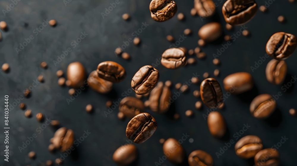 Coffee Beans Closeup On Dark Background Coffee Beans Closeup On Dark Background