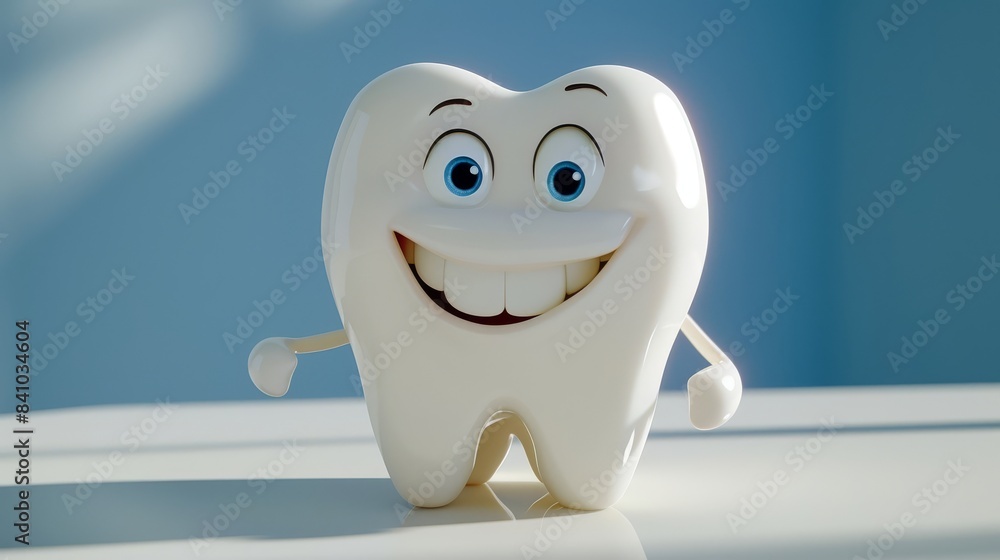 Cute smiling cartoon character tooth Cute smiling cartoon character tooth