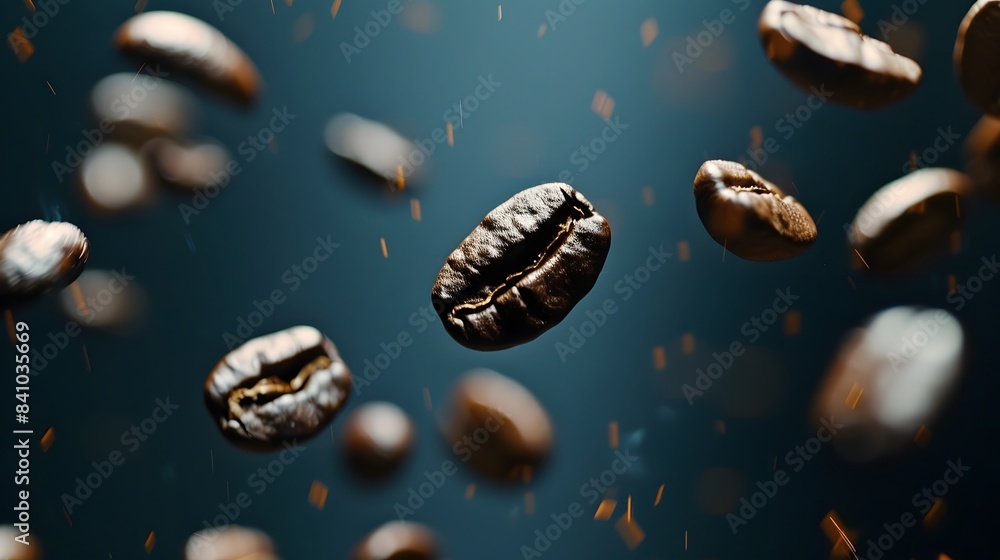 Coffee Beans Closeup On Dark Background Coffee Beans Closeup On Dark Background