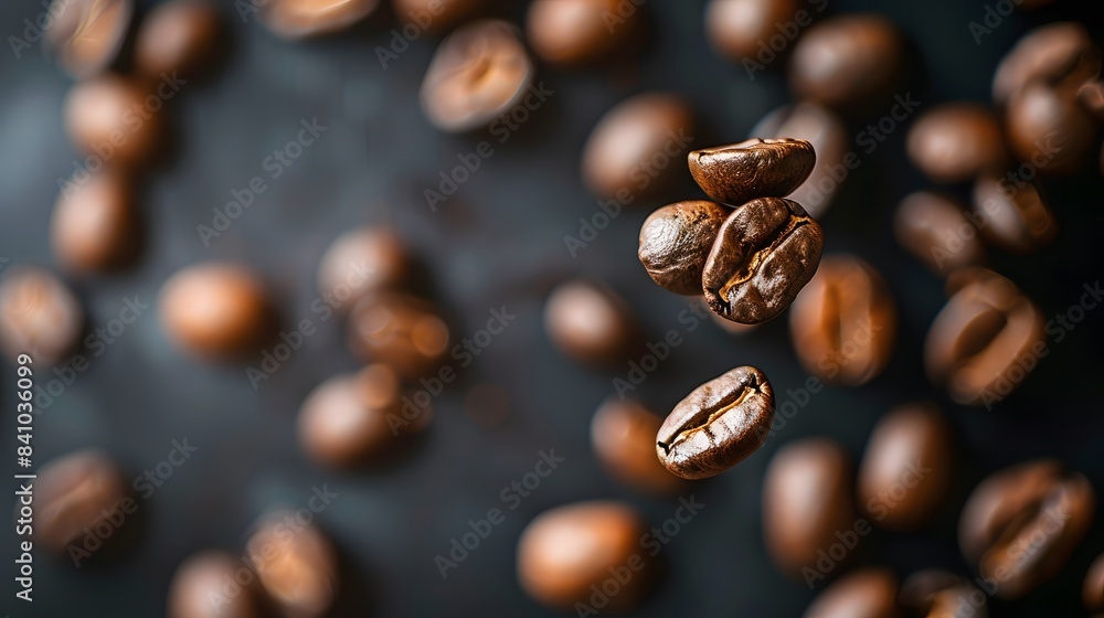 Coffee Beans Closeup On Dark Background Coffee Beans Closeup On Dark Background