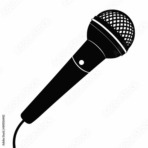 Microphone black silhouette illustration