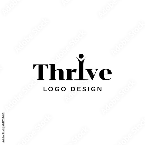 thrive lettering logo icon vector template