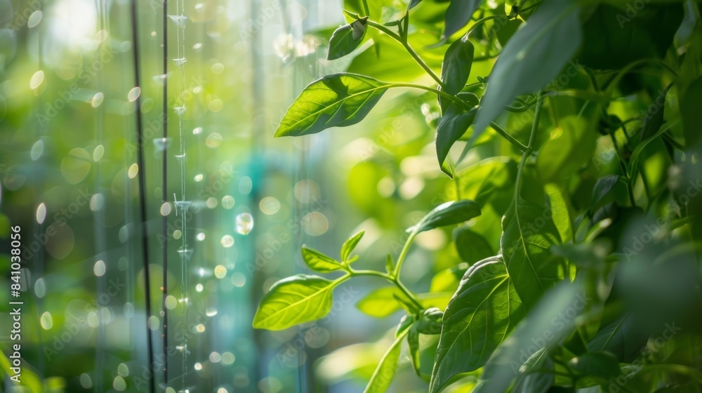 IoTenabled greenhouse curtains automatically open or close based on temperature and light levels providing ideal growing conditions for plants. IoTenabled greenhouse curtains automatically open or close based on temperature and light levels providing ideal growing conditions for plants.