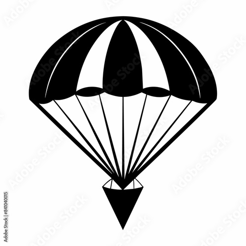 Parachute black silhouette illustration