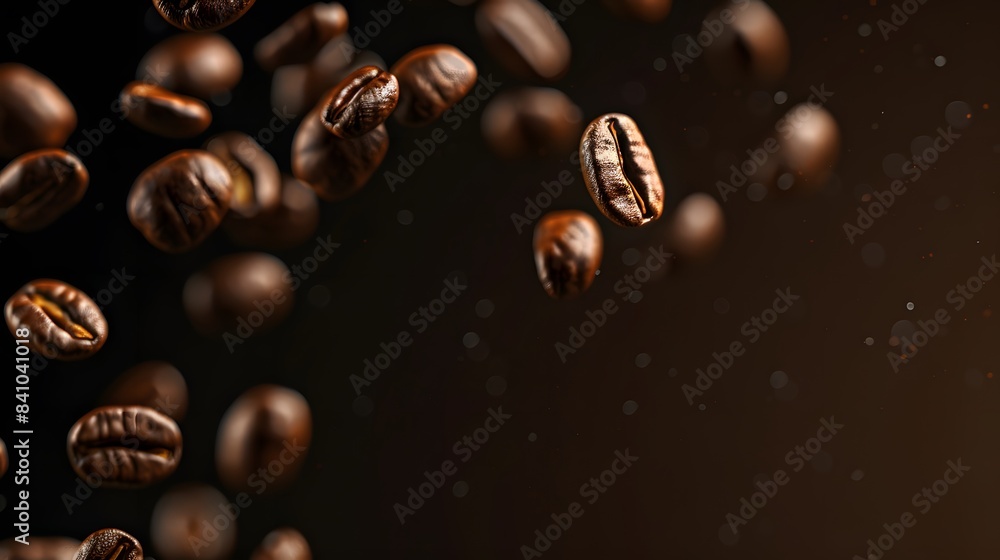 Coffee Beans Closeup On Dark Background Coffee Beans Closeup On Dark Background
