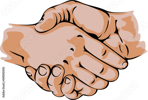 Handshake sign, business partnership, agreement, deal symbol vector icon