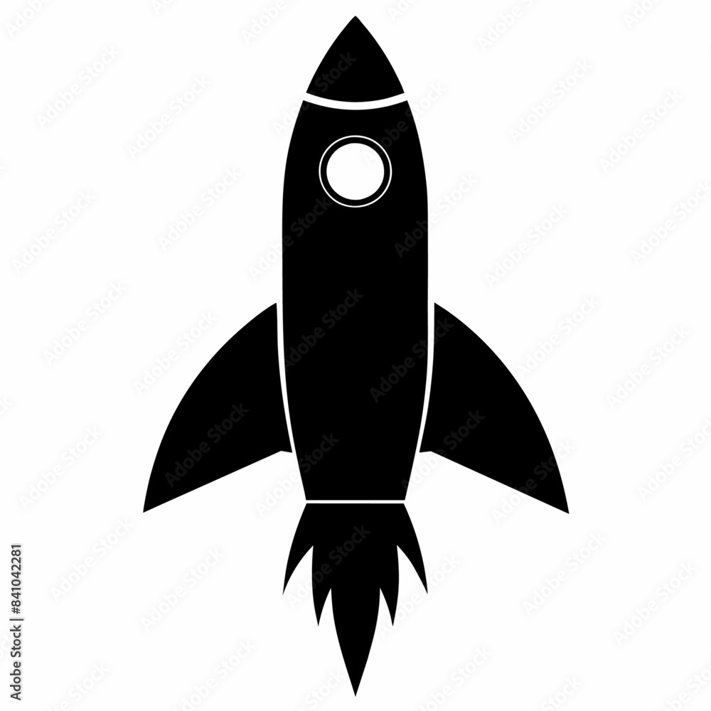 Rocket black silhouette illustration Rocket black silhouette illustration