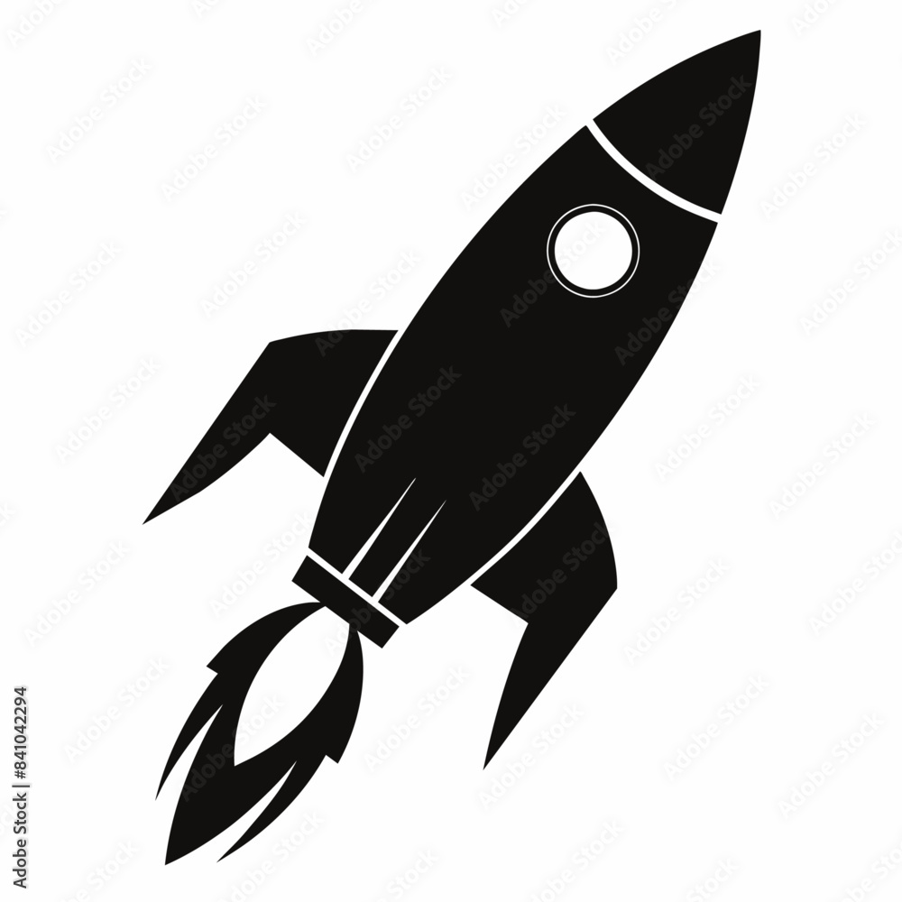 Rocket black silhouette illustration Rocket black silhouette illustration