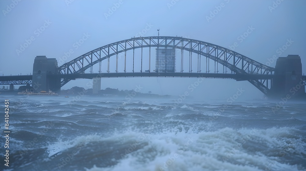 Sydney Harbour Bridge Submerged in Floodwaters During Heavy Rainfall Sydney Harbour Bridge Submerged in Floodwaters During Heavy Rainfall