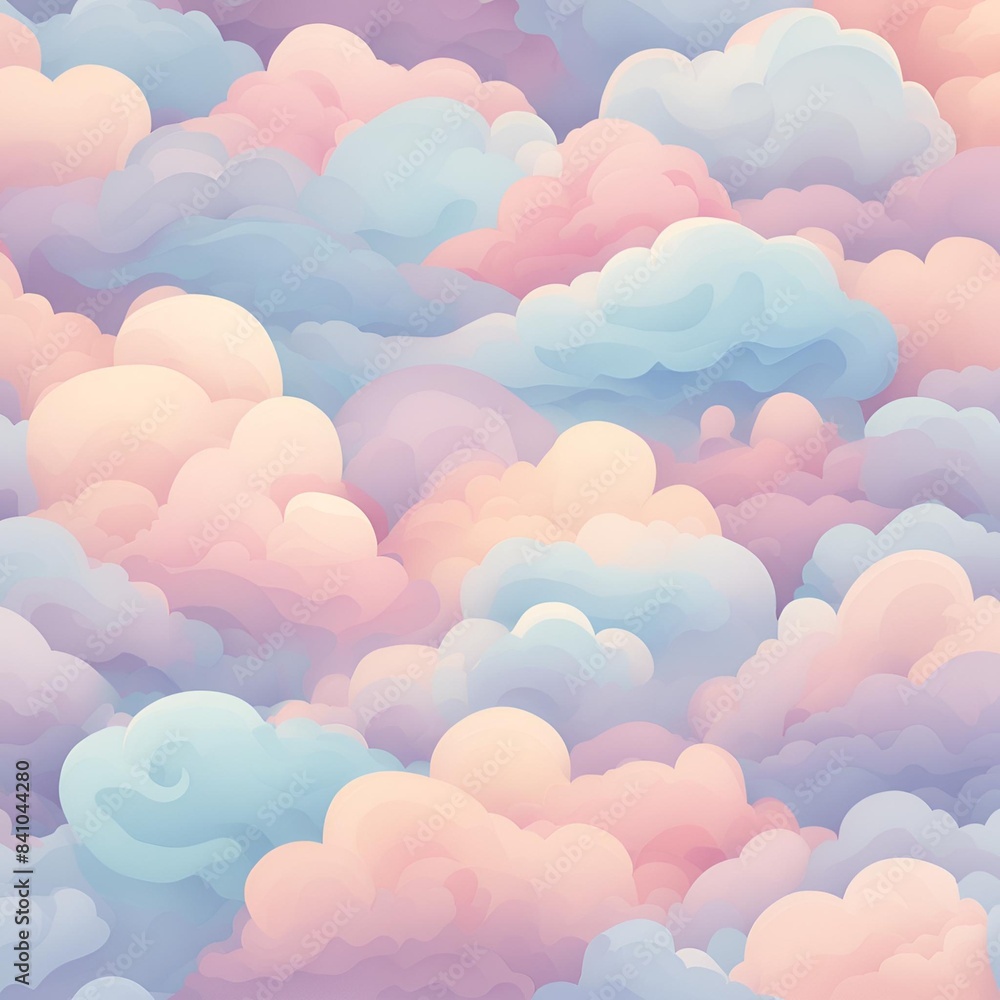 Dreamy swirled clouds : Pastel color, soft and light and simple background - 1