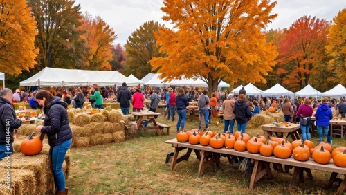 Autumn Harvest Festival with Pumpkins and Activities photo