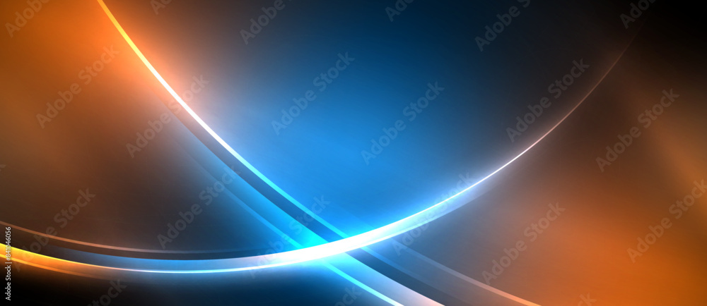 Neon glowing circle rays, light round lines in the dark, planet style neon wave lines. Energetic electric concept design for wallpaper, banner, background Neon glowing circle rays, light round lines in the dark, planet style neon wave lines. Energetic electric concept design for wallpaper, banner, background
