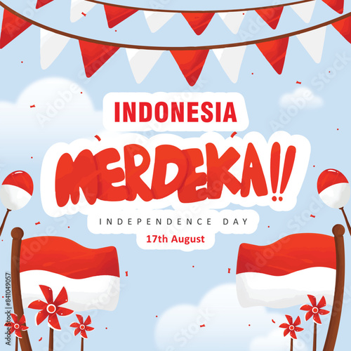Illustration for indonesia independence day celebration