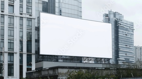 Large billboard advertisement mockup on modern building exterior