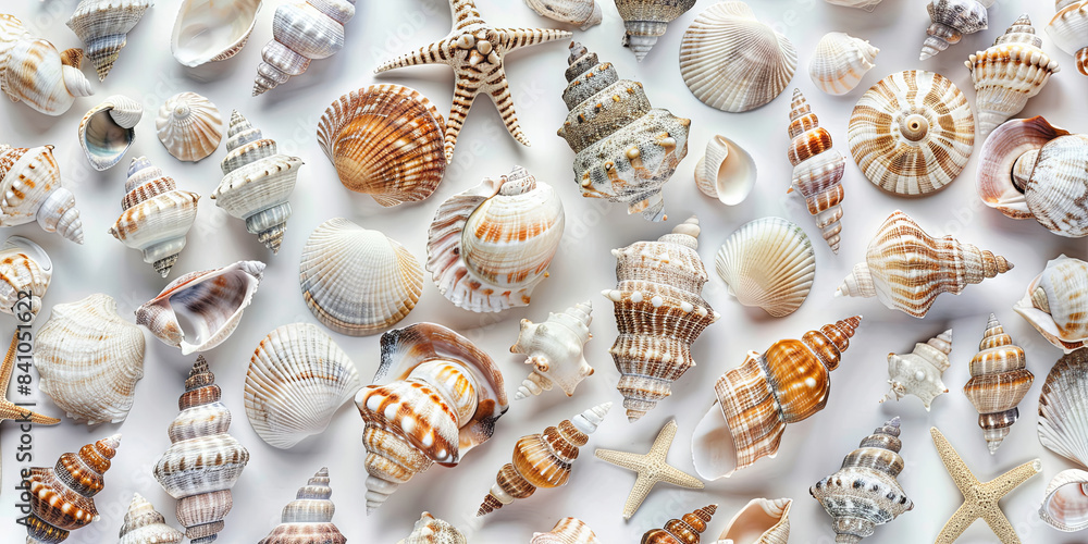 close up of beautiful seashells, generative AI close up of beautiful seashells, generative AI
