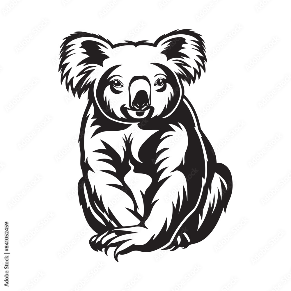 Koala black and white Vector Images . Illustration of a Koala Isolated on white background Koala black and white Vector Images . Illustration of a Koala Isolated on white background