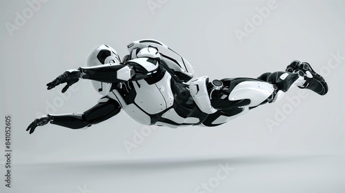 3D Modeled Dancing Robot AI on White Background