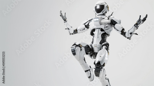 3D Rendering of Robot AI Addressing on White Background © Kanchanit