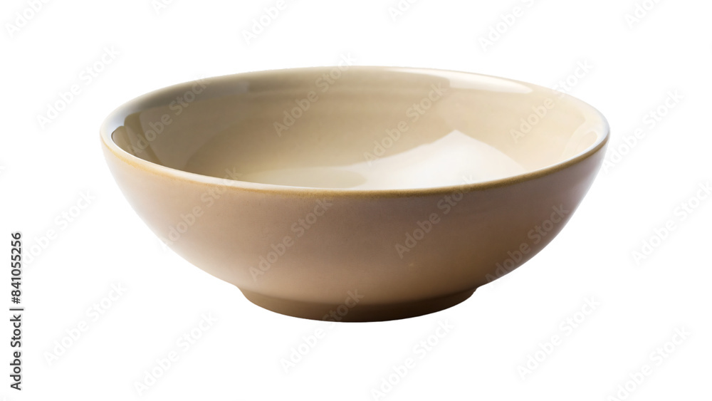 A clean white ceramic bowl sits empty and isolated on a bright white background A clean white ceramic bowl sits empty and isolated on a bright white background