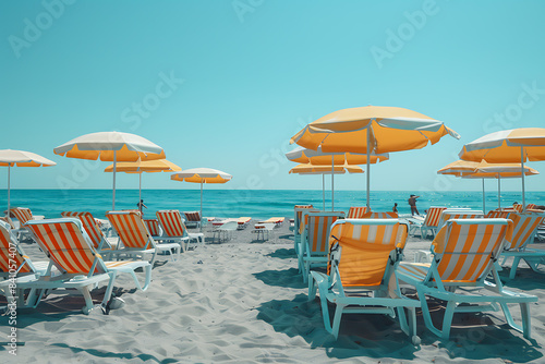 People relaxing and tanning at the beach  enjoying the sun  playing volleyball  and swimming