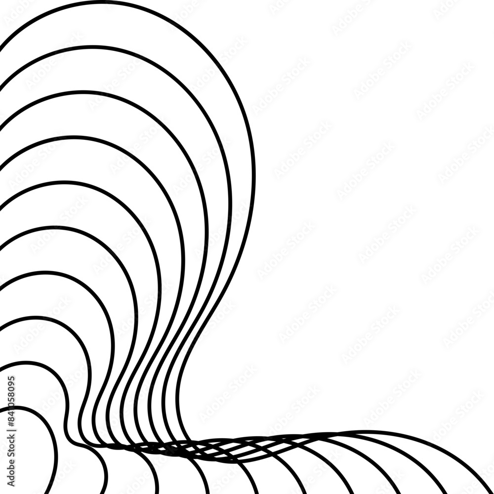 Fototapeta premium Abstact Wavy Line Corner