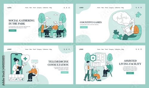 Boomer Health. Flat Vector Illustration