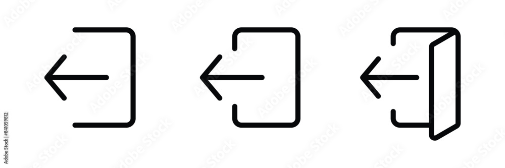 Logout icon set. Exit symbol Vector Logout icon set. Exit symbol Vector