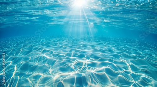 Tapety artystyczne 太陽光が差し込む青い海の水中風景 