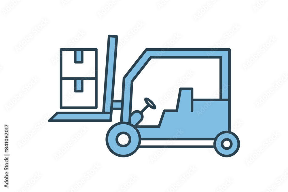 Forklift icon. icon related to supply chain. suitable for web site, app, user interfaces, printable etc. flat line icon style. simple vector design editable Forklift icon. icon related to supply chain. suitable for web site, app, user interfaces, printable etc. flat line icon style. simple vector design editable