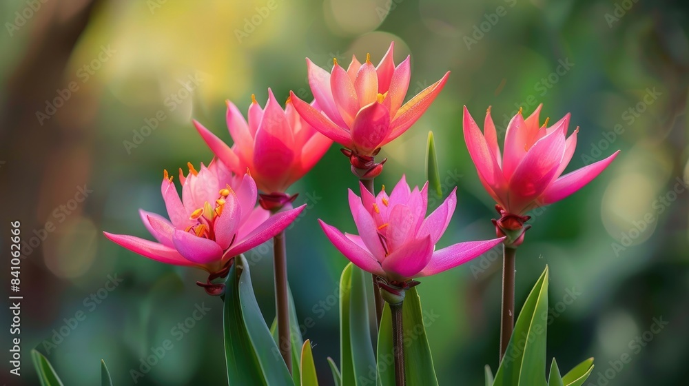 Fototapeta premium The Vibrant Hues of Siam Tulip paraacurcuma or Eucurcuma
