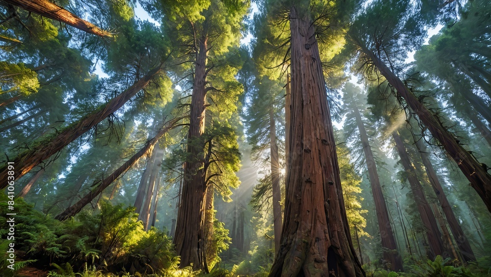 Fototapeta premium Sunlight Through Redwood Canopy