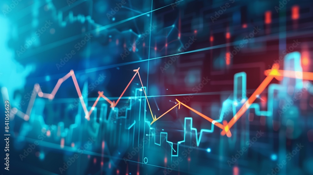 A dynamic financial graph with upward arrows shows the growth in pension benefits, highlighting improved stability. A dynamic financial graph with upward arrows shows the growth in pension benefits, highlighting improved stability.
