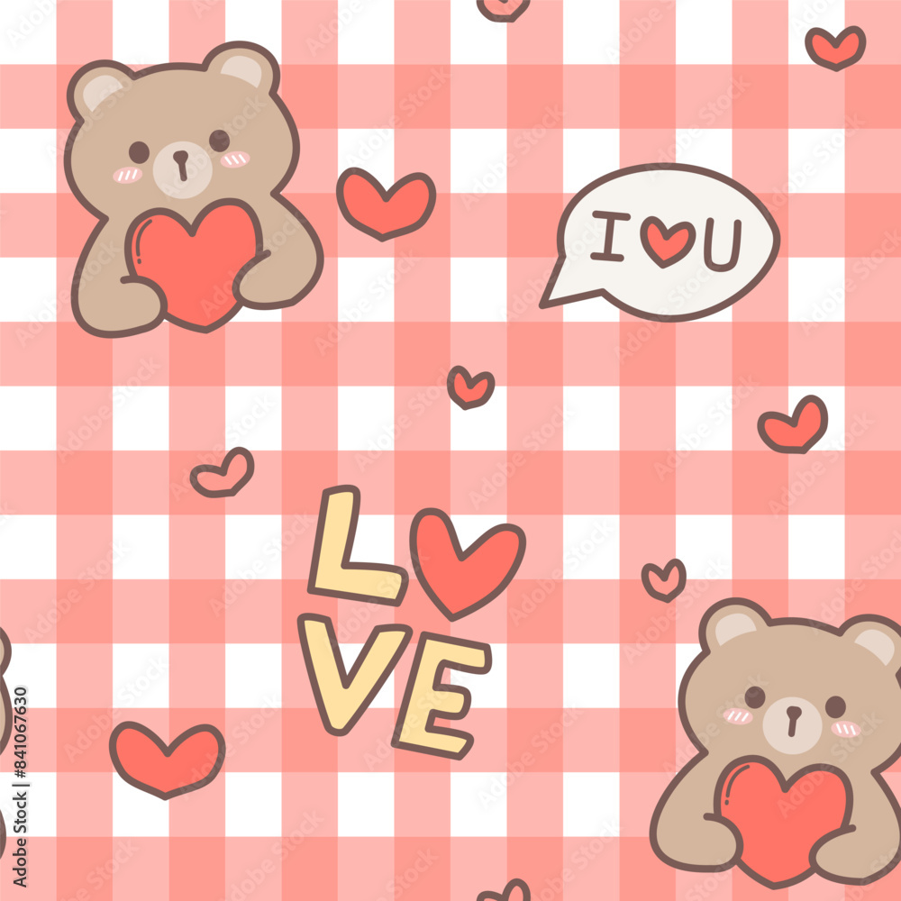 Seamless pattern of valentine bear Seamless pattern of valentine bear