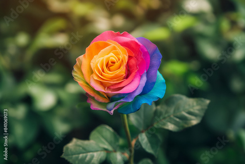 Perfect shot or rainbow rose