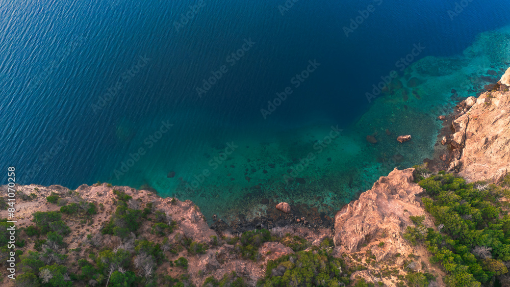 Aerial view over the coast of Lake Traful Aerial view over the coast of Lake Traful